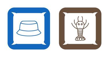 Men Hat and Lobster Icon vector