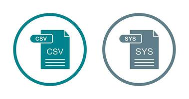 CSV and SYS Icon vector