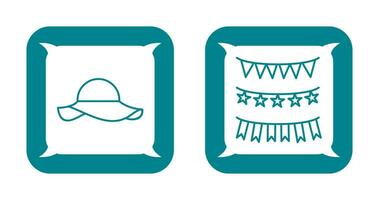 Garlands and Woman Hat Icon vector