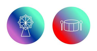 Ferris Wheel and Drum Icon vector