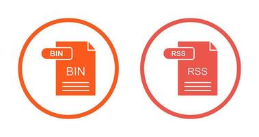 BIN and RSS Icon vector
