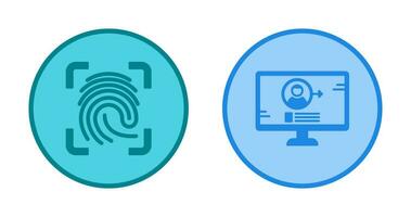 Log and Finger Print Icon vector