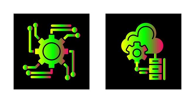 automatización y grande datos icono vector