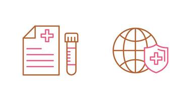 sangre prueba y global icono vector