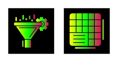 Filtering and Table Data Icon vector