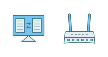 File Sharing and Router Icon vector