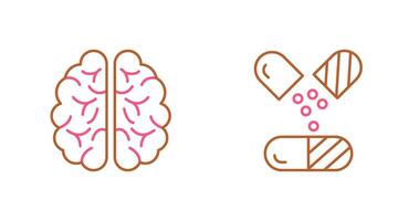 Brain and Capsule Icon vector