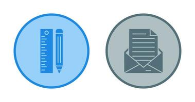 Ruler and MailSnack and Money Icon vector