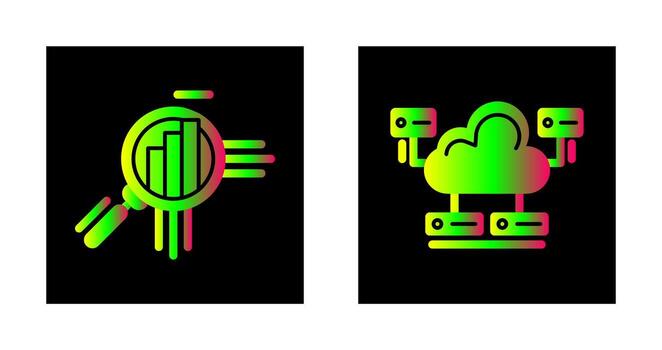Business Analytics and Cloud Database Icon vector