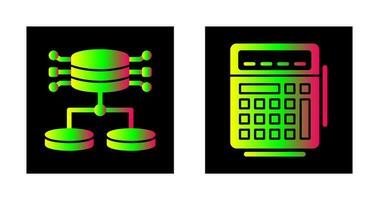 Structured Data and Calculator Icon vector