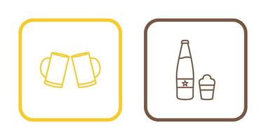 cervezas tostado y cerveza icono vector