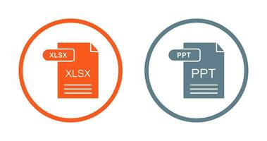 XLSX and PPT Icon vector