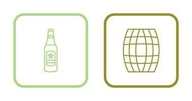 Beer Bottle and Barrel Icon vector