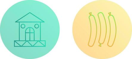 House and Hot Sausage Icon vector