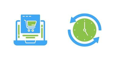 Add to Cart and Run time Icon vector