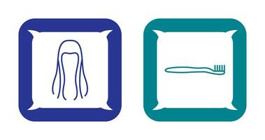 Toothbrush and Hair Icon vector