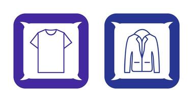 Plain T Shirt and Stylish Jacket Icon vector