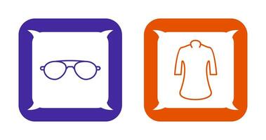 señoras camisa y Gafas de sol icono vector