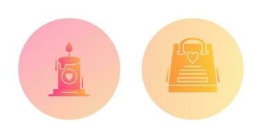 Candle and Gift Bag Icon vector