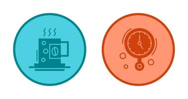 Coffee Cup and Wall Clock Icon vector