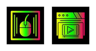 Mouse and Video Player Icon vector