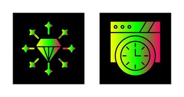 diamante y pared reloj icono vector