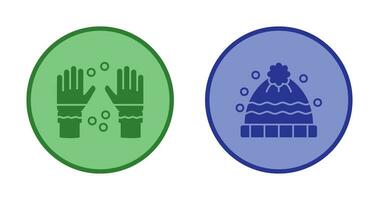 Winter Gloves and Winter Hat Icon vector