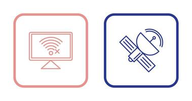 Disconnected Network and Satellite Icon vector