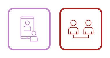 vídeo llamada y conectado los usuarios icono vector