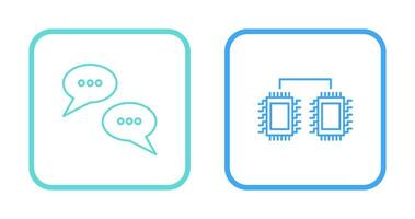 Conversation Bubbles and Processors Connected Icon vector