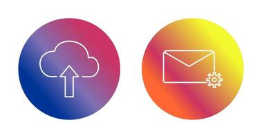 Upload to Cloud and Message Settings Icon vector