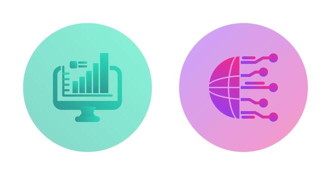 Monitor and Network Icon vector