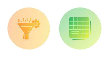 Filtering and Table Data Icon vector