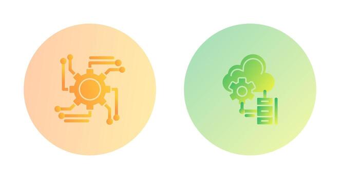 automatización y grande datos icono vector