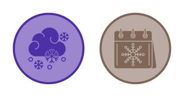 Snowy and Calender Icon vector