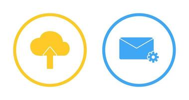 Upload to Cloud and Message Settings Icon vector