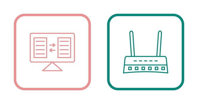 archivo compartiendo y enrutador icono vector