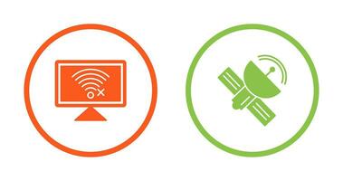 Disconnected Network and Satellite Icon vector