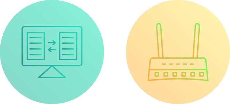 File Sharing and Router Icon vector