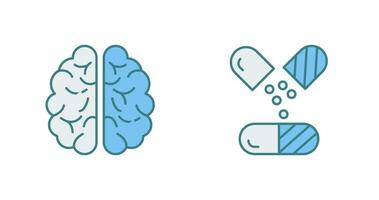 Brain and Capsule Icon vector