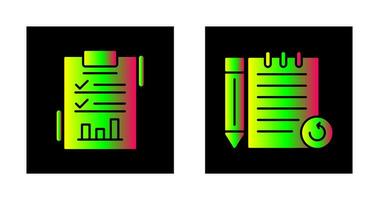 reporte lista y vuelto a comprobar notas icono vector