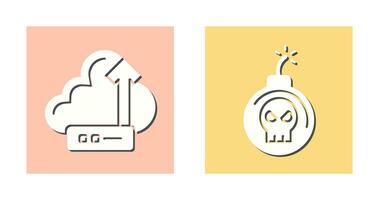 Cloud and Bomb Icon vector
