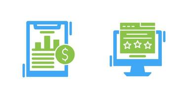 Financial Analytics and Webpage Icon vector