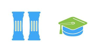 Column and Mortarboard Icon vector