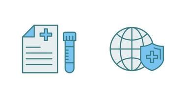 Blood Test and global Icon vector