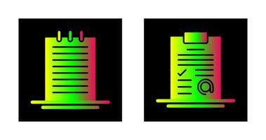 Notes and AT Sign Icon vector