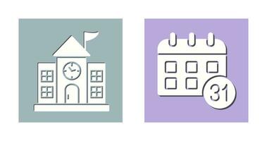 University Campus and Calendar Icon vector