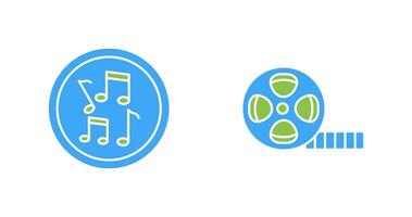 Musical Notes AND Film Reel Icon vector