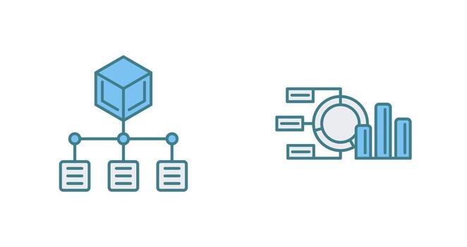 Pie Chart and distribution Icon vector