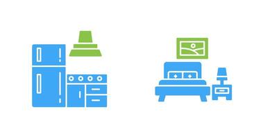 Kitchen and Bedroom Icon vector